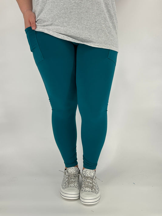 Teal Leggings w/ Pockets