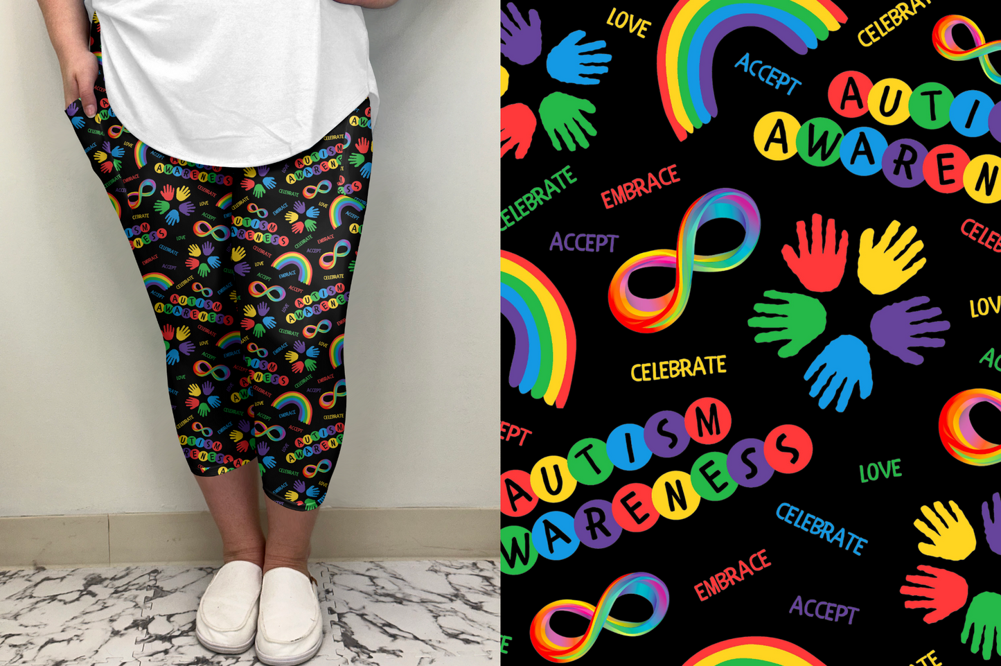 Autism Awareness Capri w/ Pockets