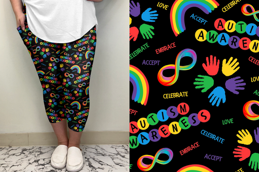Autism Awareness Capri w/ Pockets