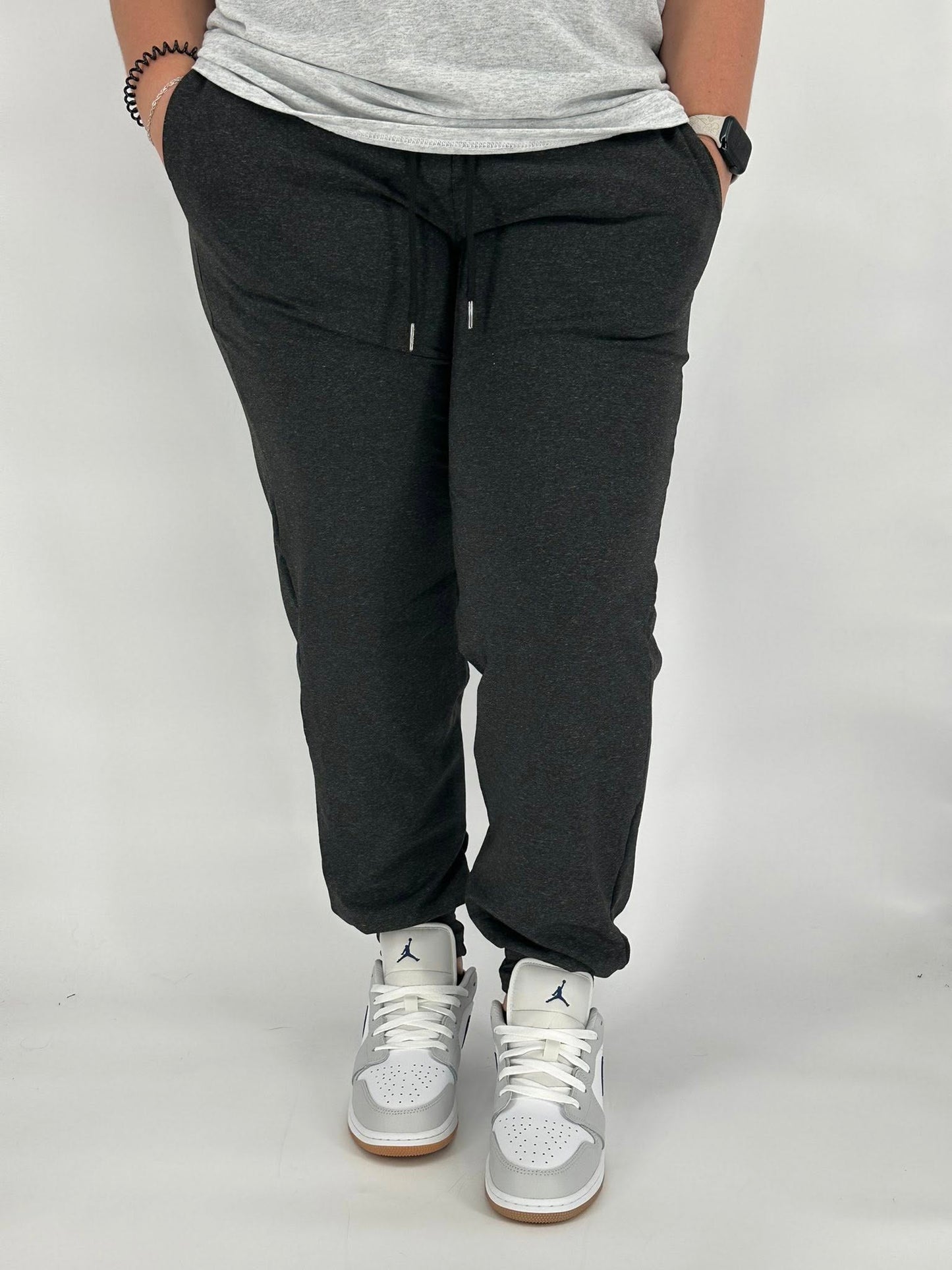 Black Heathered Fleece Joggers