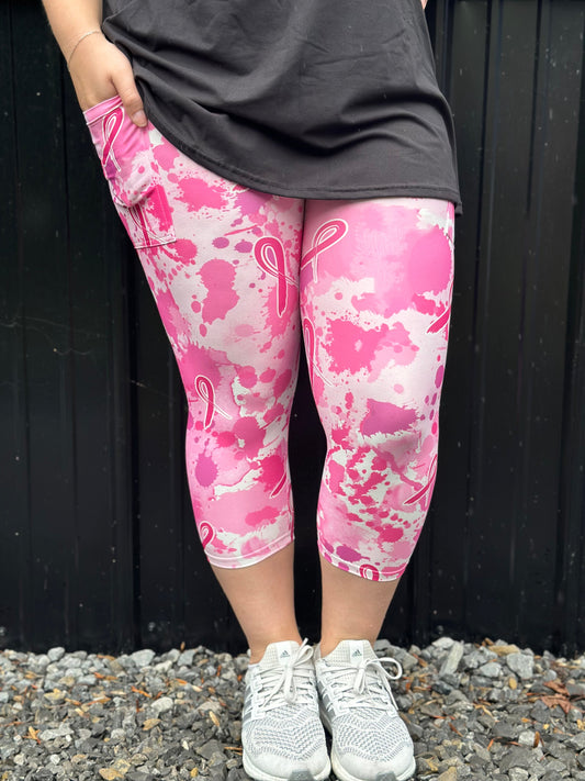 Pink Ribbon Capri w/ Pockets