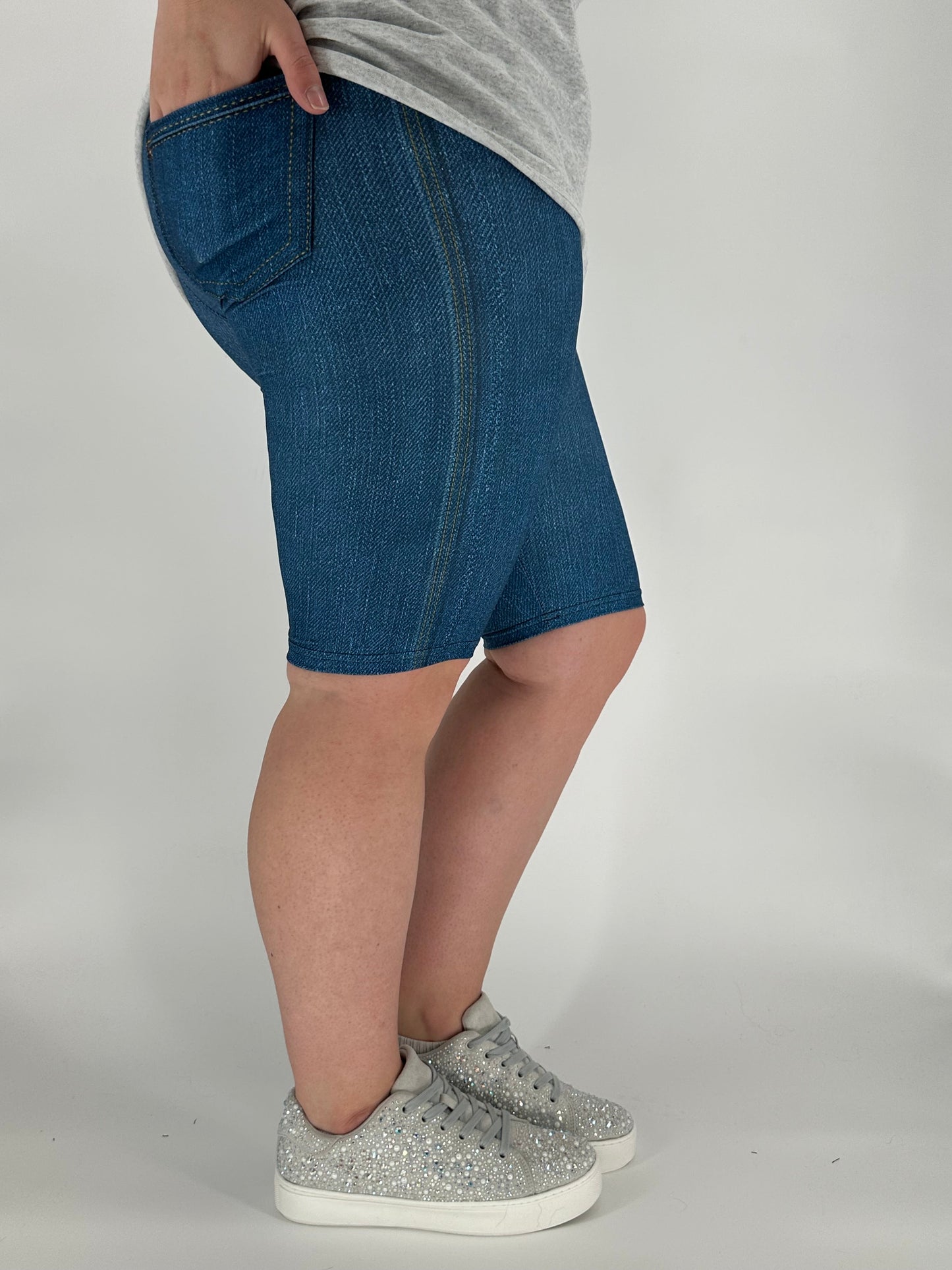 Blue Denim Bermuda Shorts w/ Back Pockets